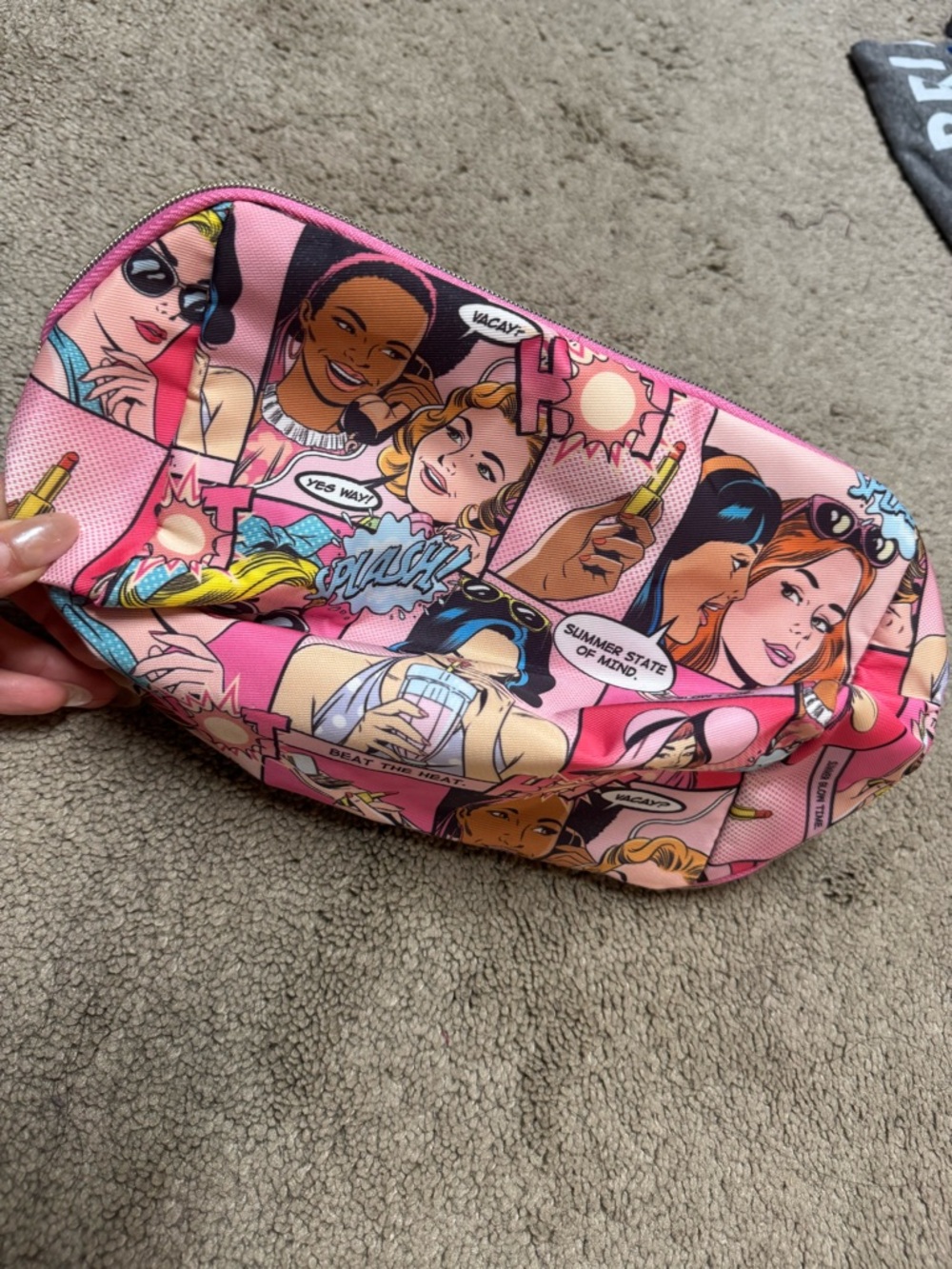 Estee Lauder Pop Art Comic Print Pink Cosmetic Bag